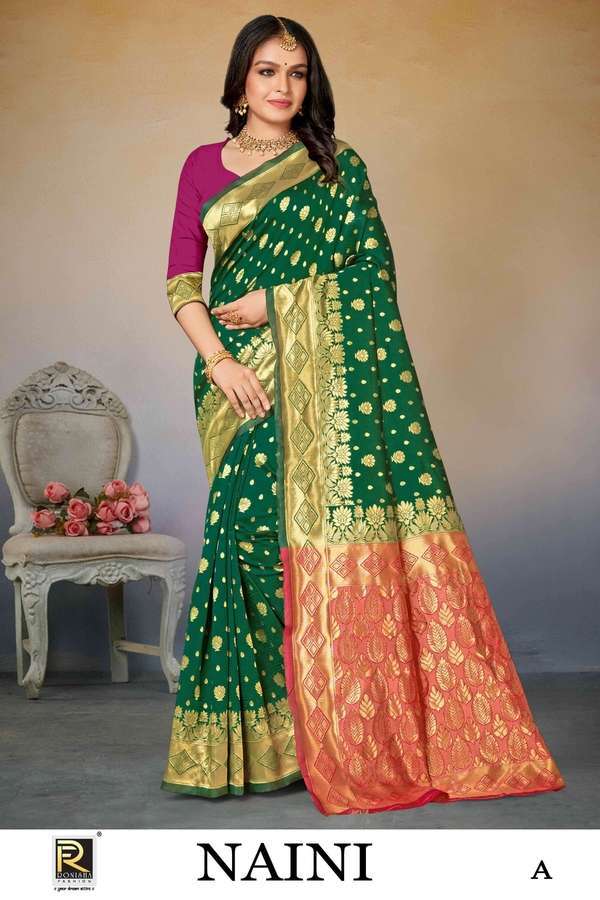 Ronisha Naini Banarasi Designer Silk Saree Pure Silk Saree Blouse