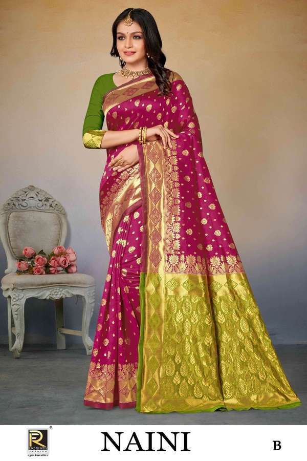 Ronisha Naini Banarasi Designer Silk Saree Pure Silk Saree Blouse