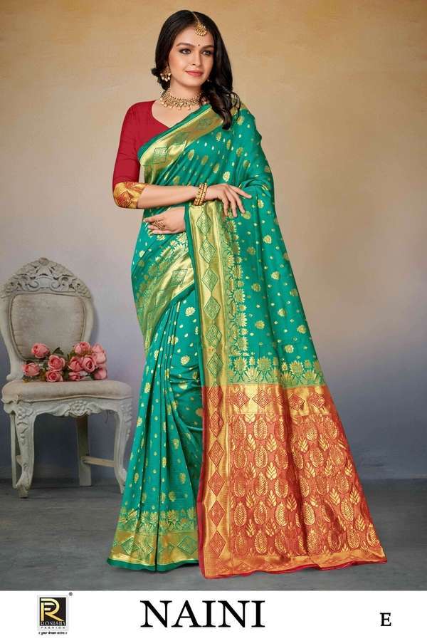 Ronisha Naini Banarasi Designer Silk Saree Pure Silk Saree Blouse
