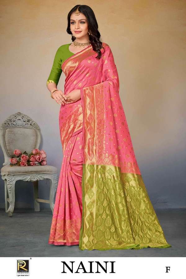 Ronisha Naini Banarasi Designer Silk Saree Pure Silk Saree Blouse