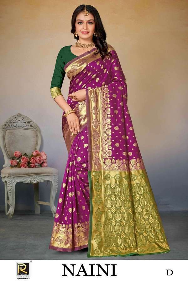 Ronisha Naini Banarasi Designer Silk Saree Pure Silk Saree Blouse
