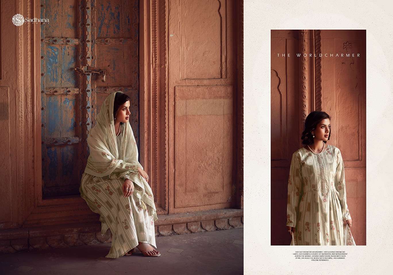 Sadhana Warli Art Lawn Cotton Dress Material  Indian designer dress suppliers