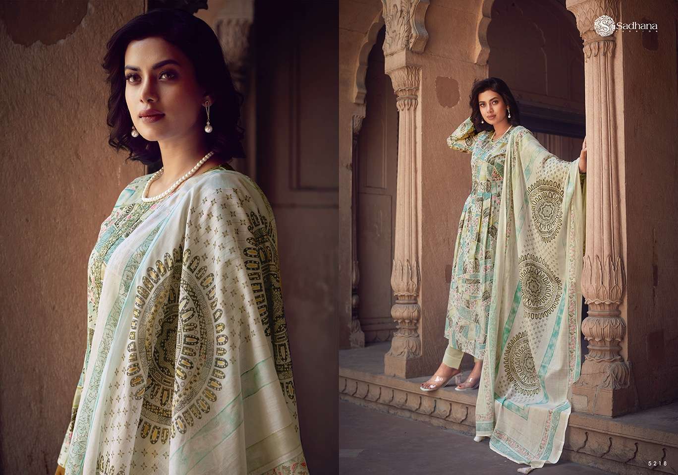 Sadhana Warli Art Lawn Cotton Dress Material  Indian designer dress suppliers