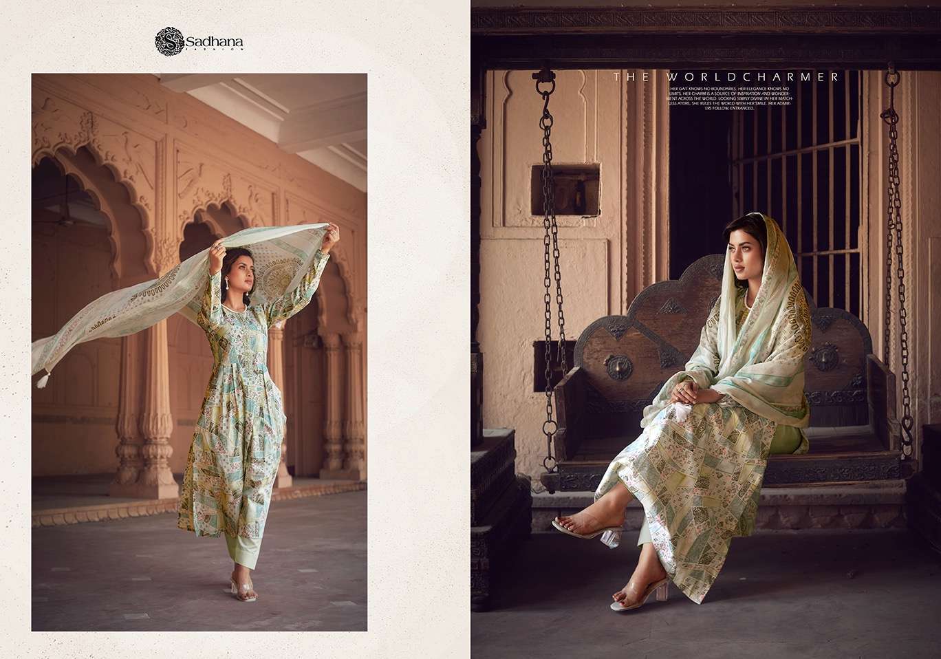Sadhana Warli Art Lawn Cotton Dress Material  Indian designer dress suppliers