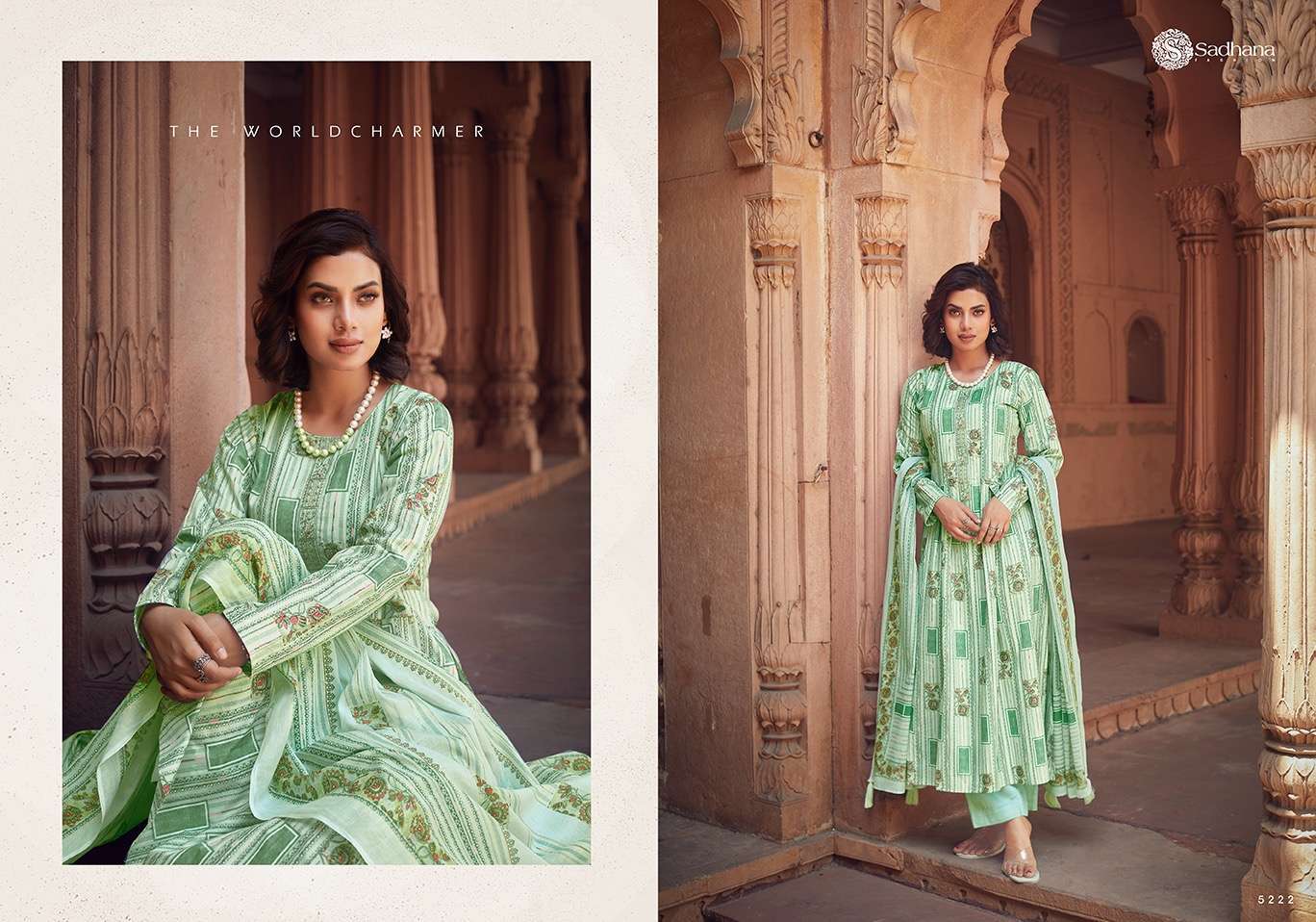 Sadhana Warli Art Lawn Cotton Dress Material  Indian designer dress suppliers