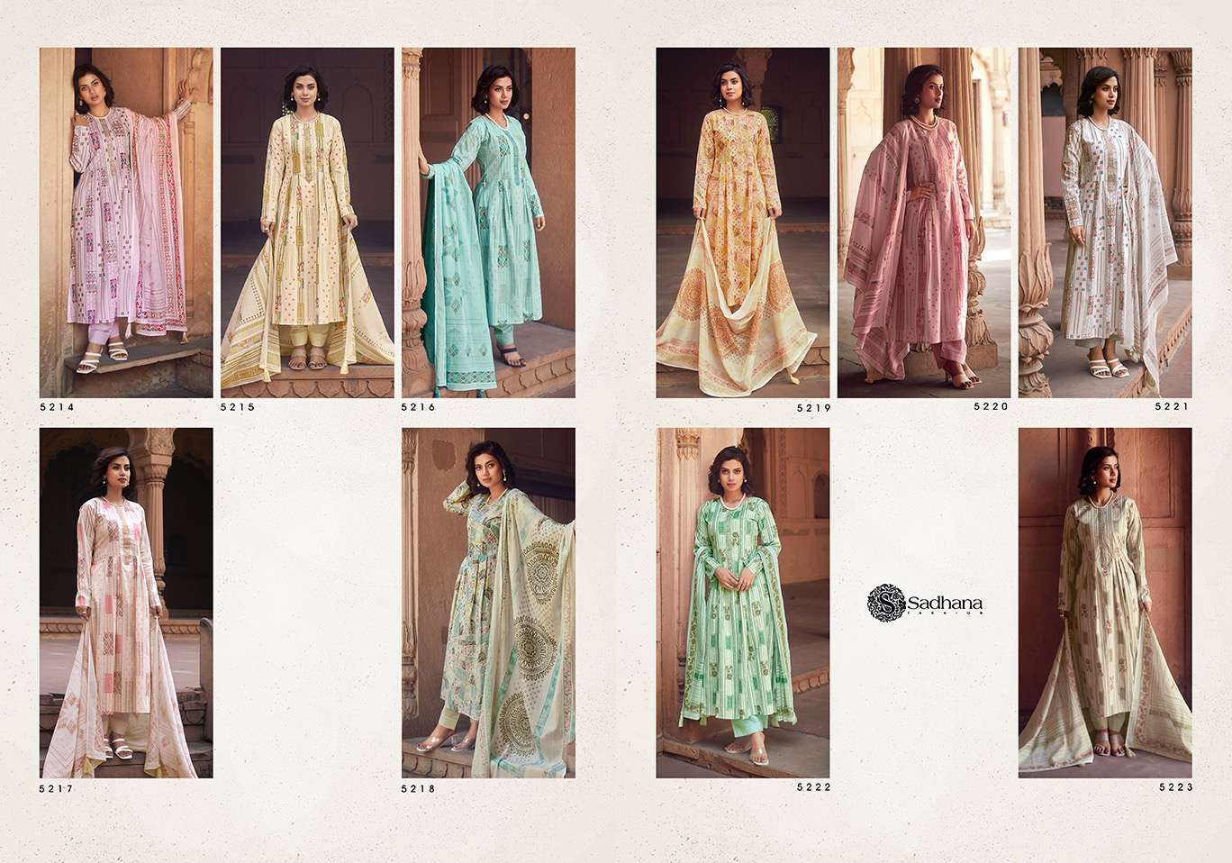 Sadhana Warli Art Lawn Cotton Dress Material  Indian designer dress suppliers