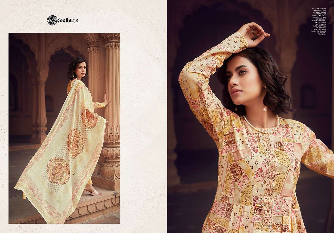 Sadhana Warli Art Lawn Cotton Dress Material  Indian designer dress suppliers