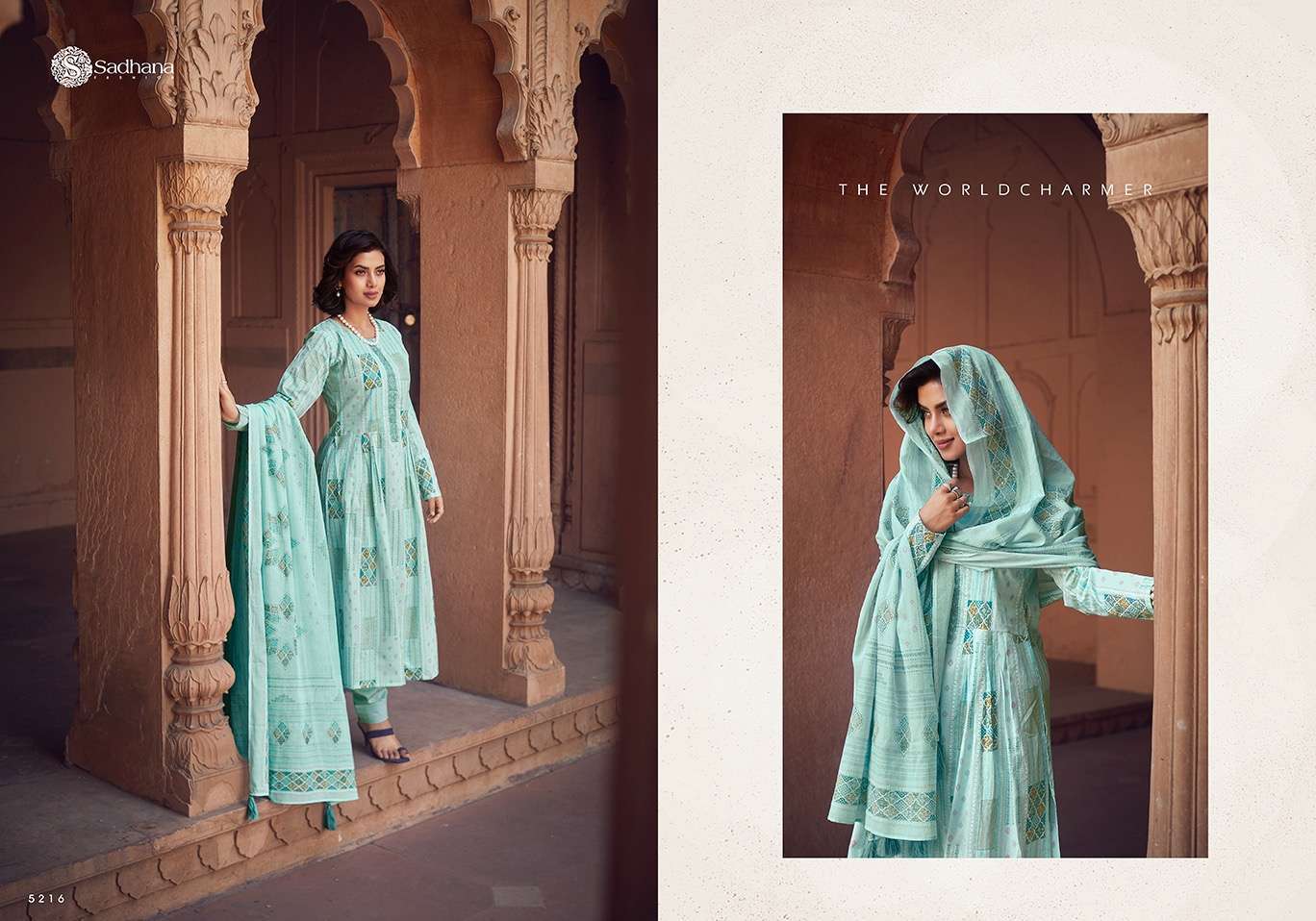 Sadhana Warli Art Lawn Cotton Dress Material  Indian designer dress suppliers