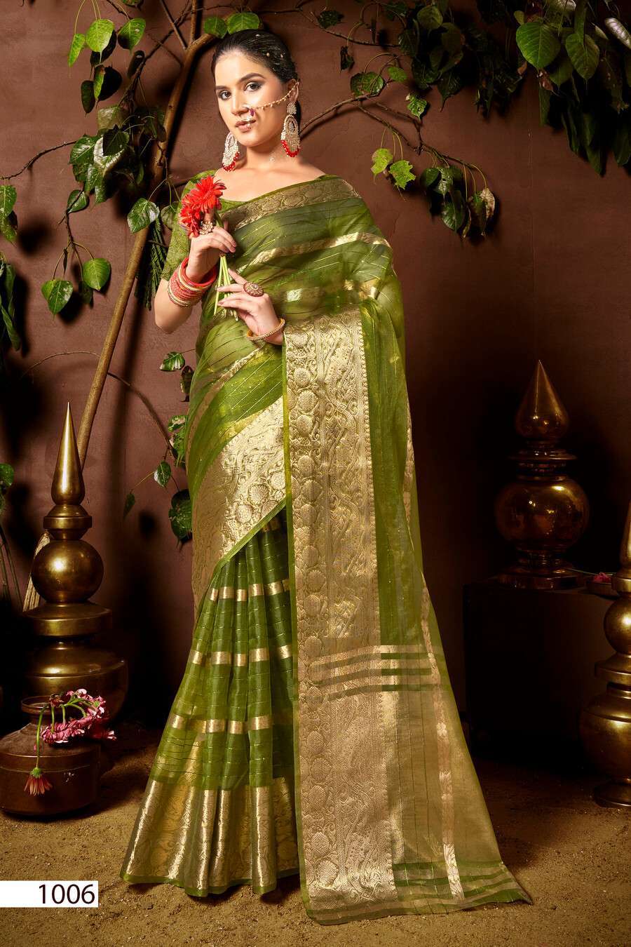 Saroj Nimarrana Vol - 1 Organza silk saree  with heavy sequence Saree Traditional Gujarati sarees manufacturer