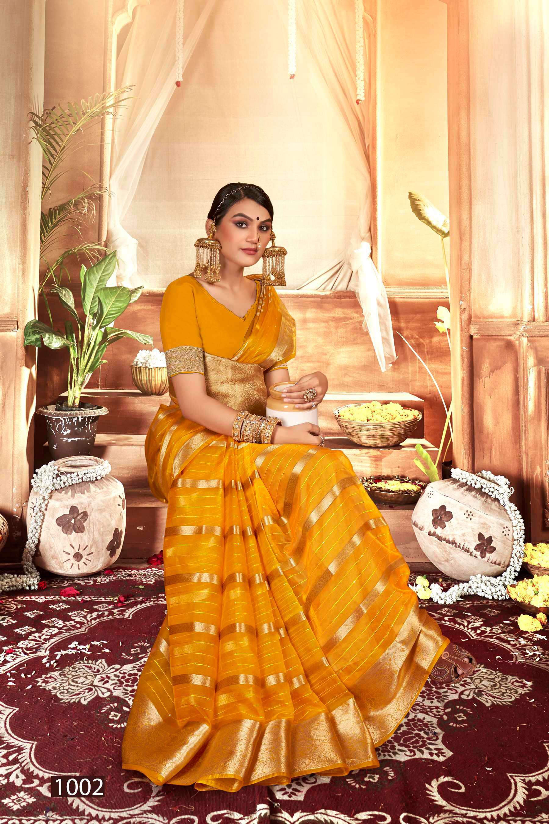 Saroj Nimarrana Vol - 5 Organza silk saree with heavy sequence work  Saree Gujarati saree manufacturers