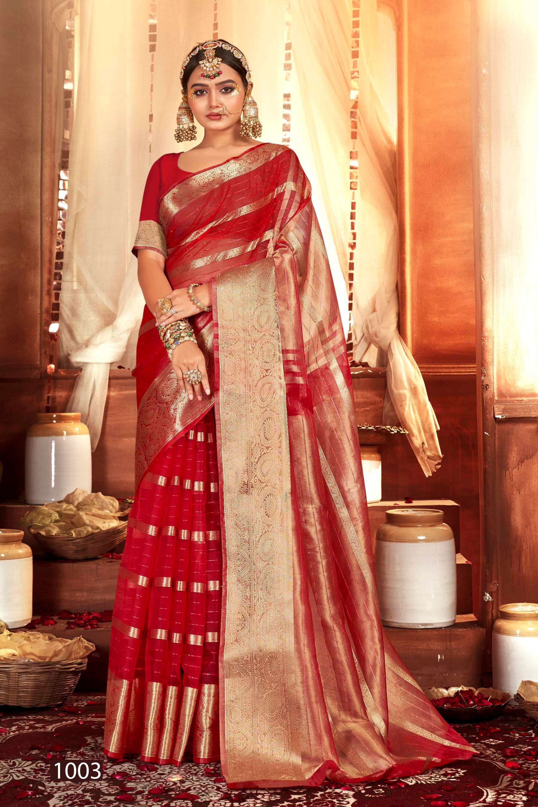 Saroj Nimarrana Vol - 5 Organza silk saree with heavy sequence work  Saree Gujarati saree manufacturers
