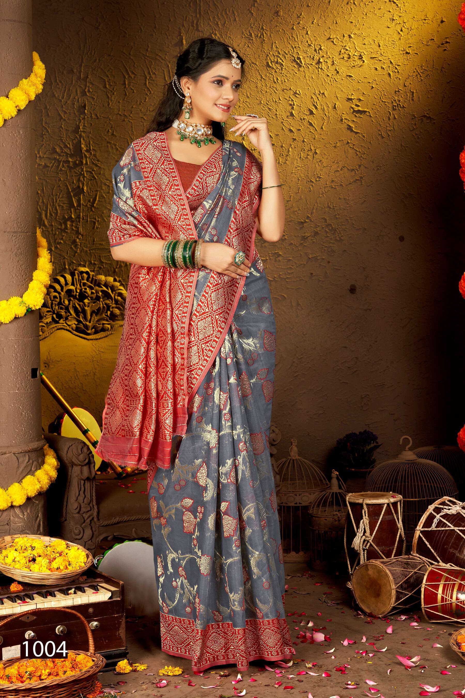 Saroj Puran bhumi vol.1  Soft cotton silk Saree Printed Saree