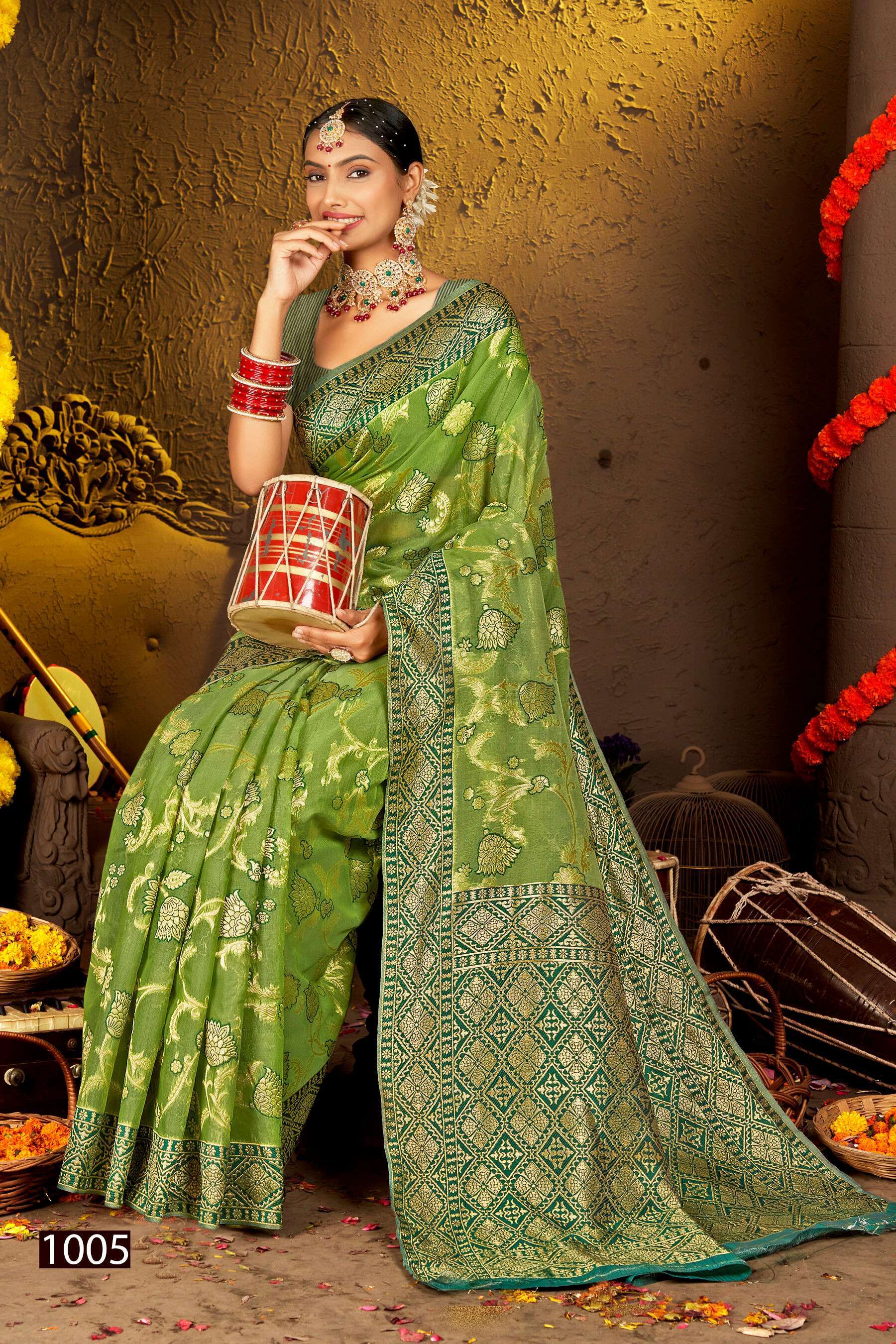 Saroj Puran bhumi vol.1  Soft cotton silk Saree Printed Saree