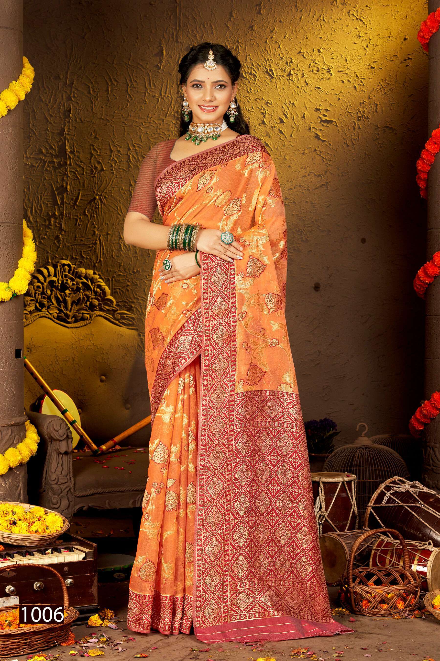 Saroj Puran bhumi vol.1  Soft cotton silk Saree Printed Saree