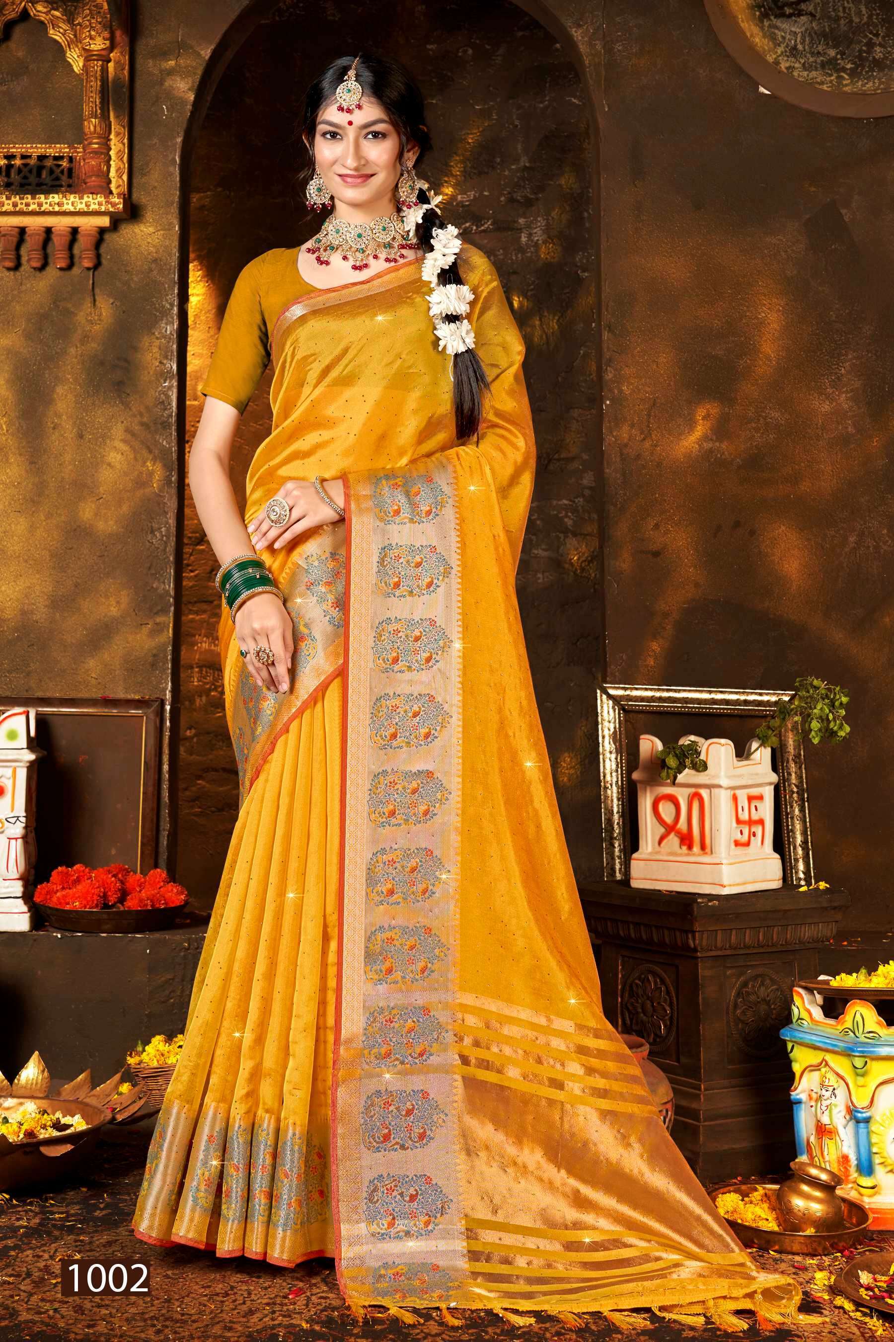 Saroj Riveera Vol - 2 Soft organza with heavy swarovski all over Latest Saree Fashion India
