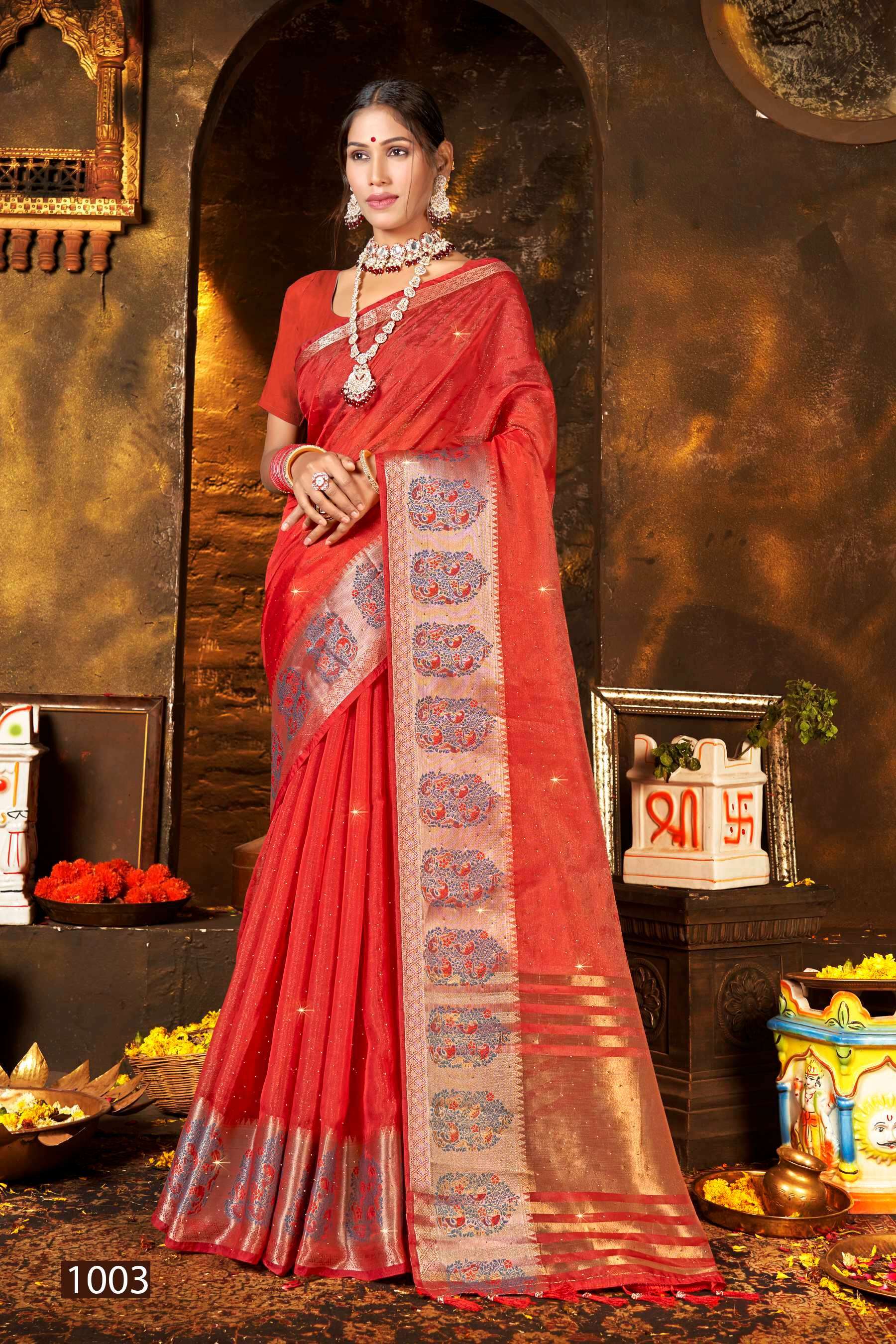 Saroj Riveera Vol - 2 Soft organza with heavy swarovski all over Latest Saree Fashion India