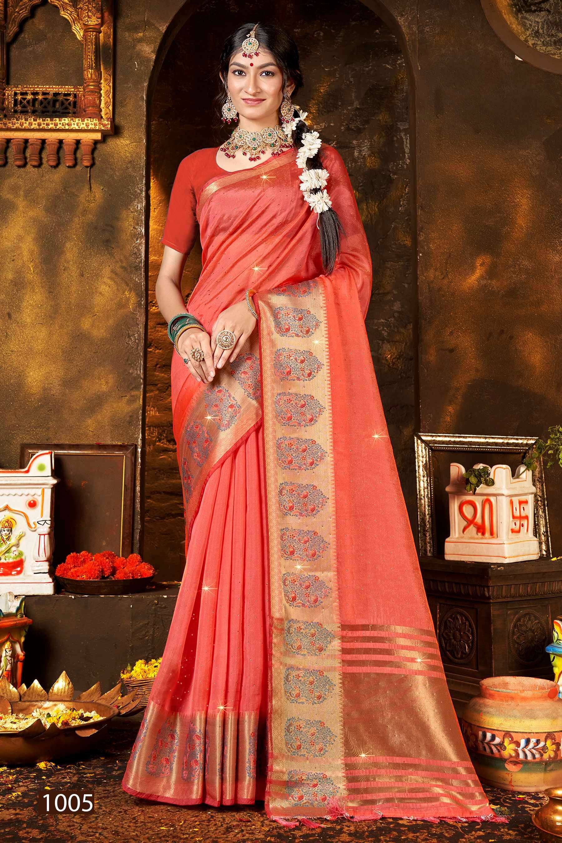 Saroj Riveera Vol - 2 Soft organza with heavy swarovski all over Latest Saree Fashion India
