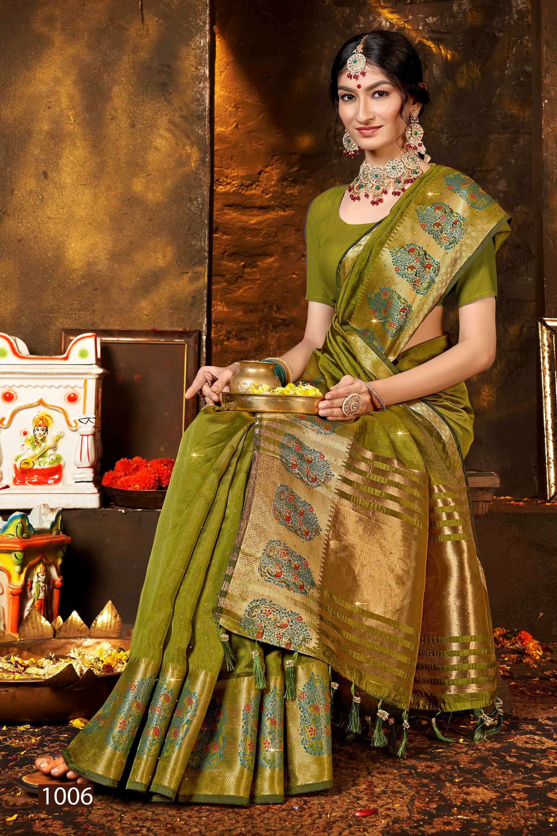 Saroj Riveera Vol - 2 Soft organza with heavy swarovski all over Latest Saree Fashion India