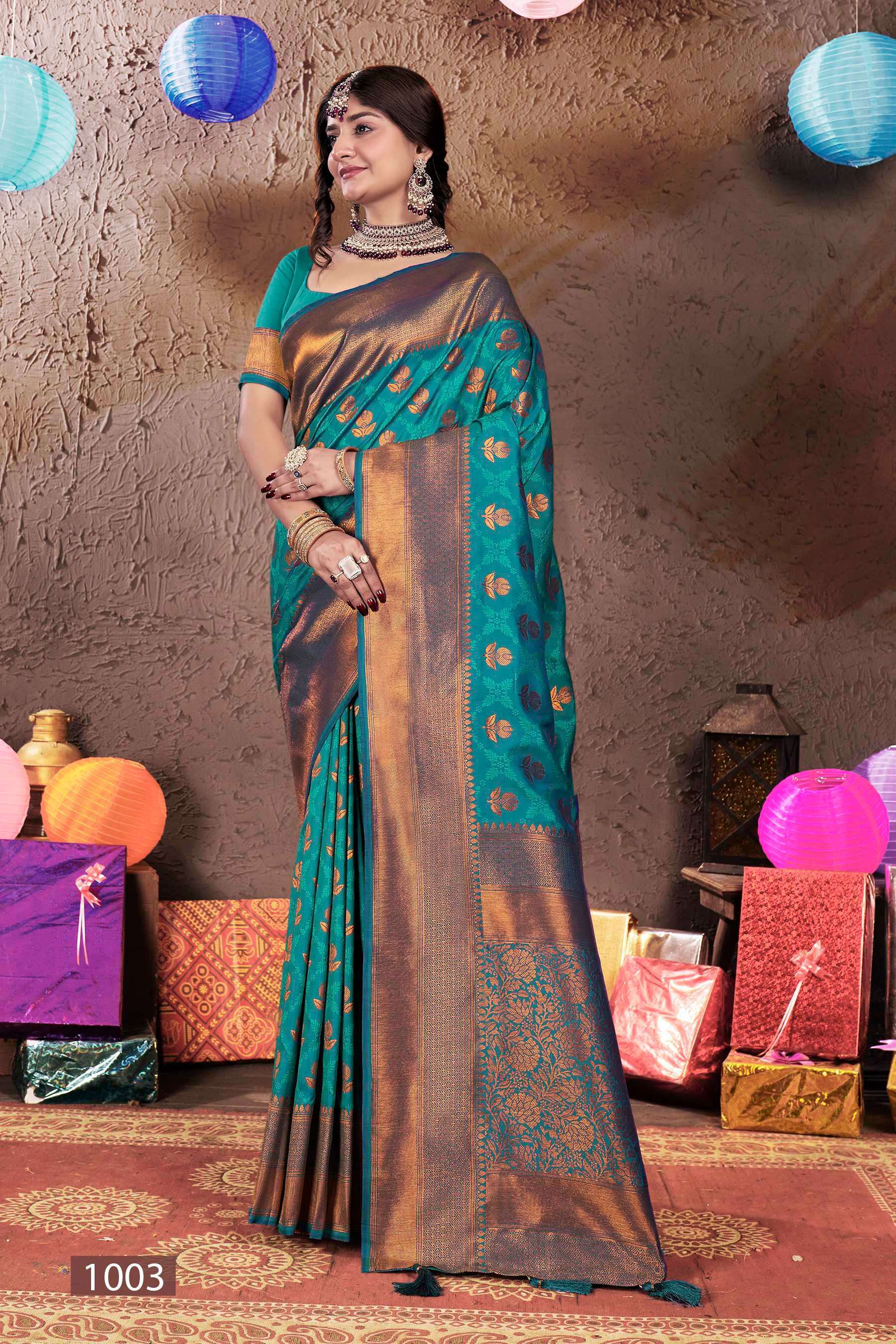 Saroj  Vinamra Vol - 2 50*600 Soft Silk Saree Plain Cotton Sarees