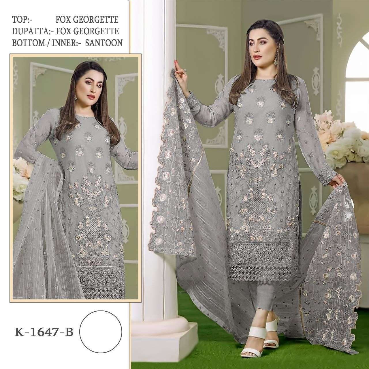 Shree K 1647 Georgette Embroidered Pakistani suits Embroidered Salwar Kameez Wholesale