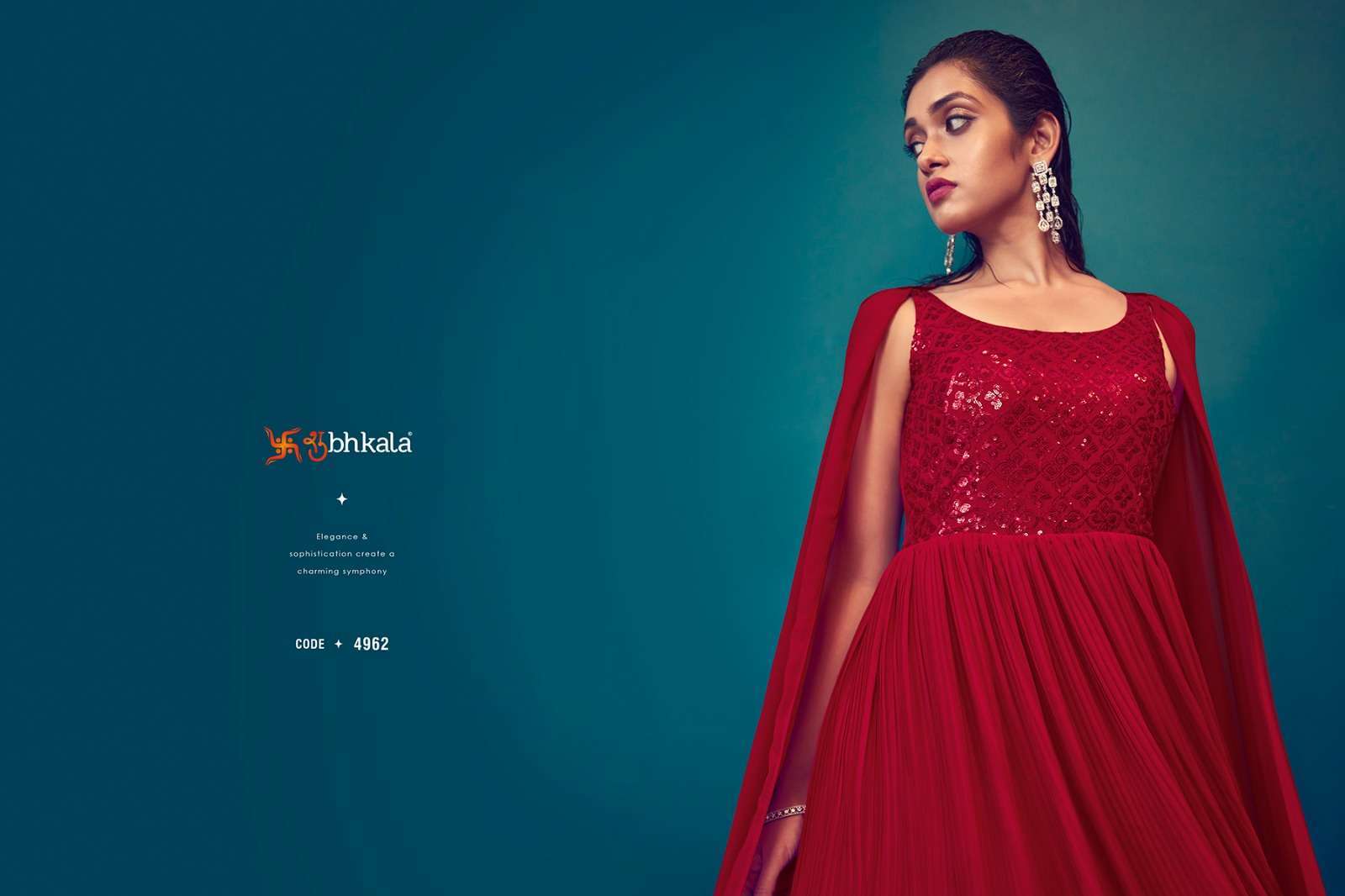 SHUBHKALA FLORY VOL.4962 Embroidered Stitched Long Gown Style Kurti Kapda Thread