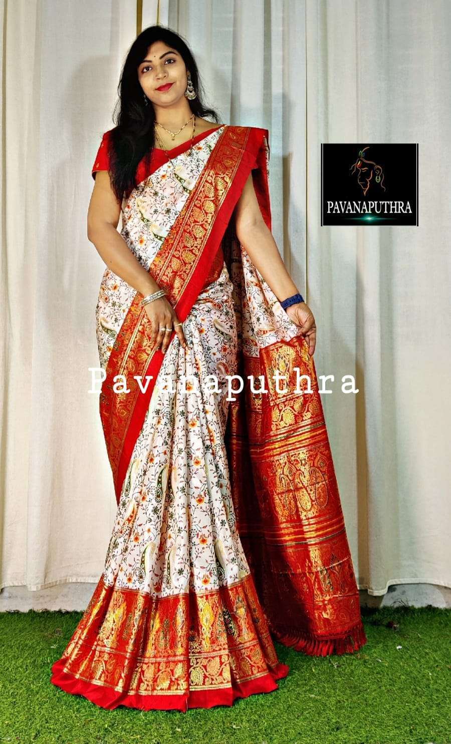 Soft Pure Dola Silk Kalamkari Patola Digital Print Saree Designer Saree in Surat