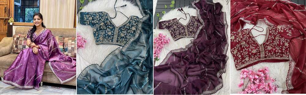 Soniya Beautiful Soft Zimmy Silk Saree Wholesale sarees online