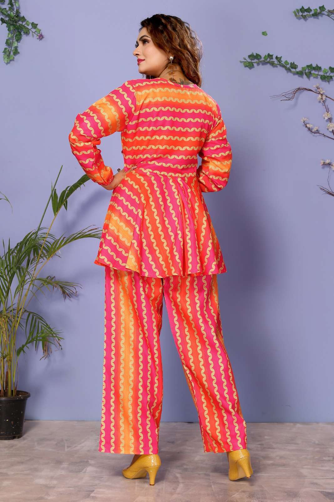 Trupti Orange Cotton Satin Floral Printed Kurti  Bulk Kurti suppliers in India