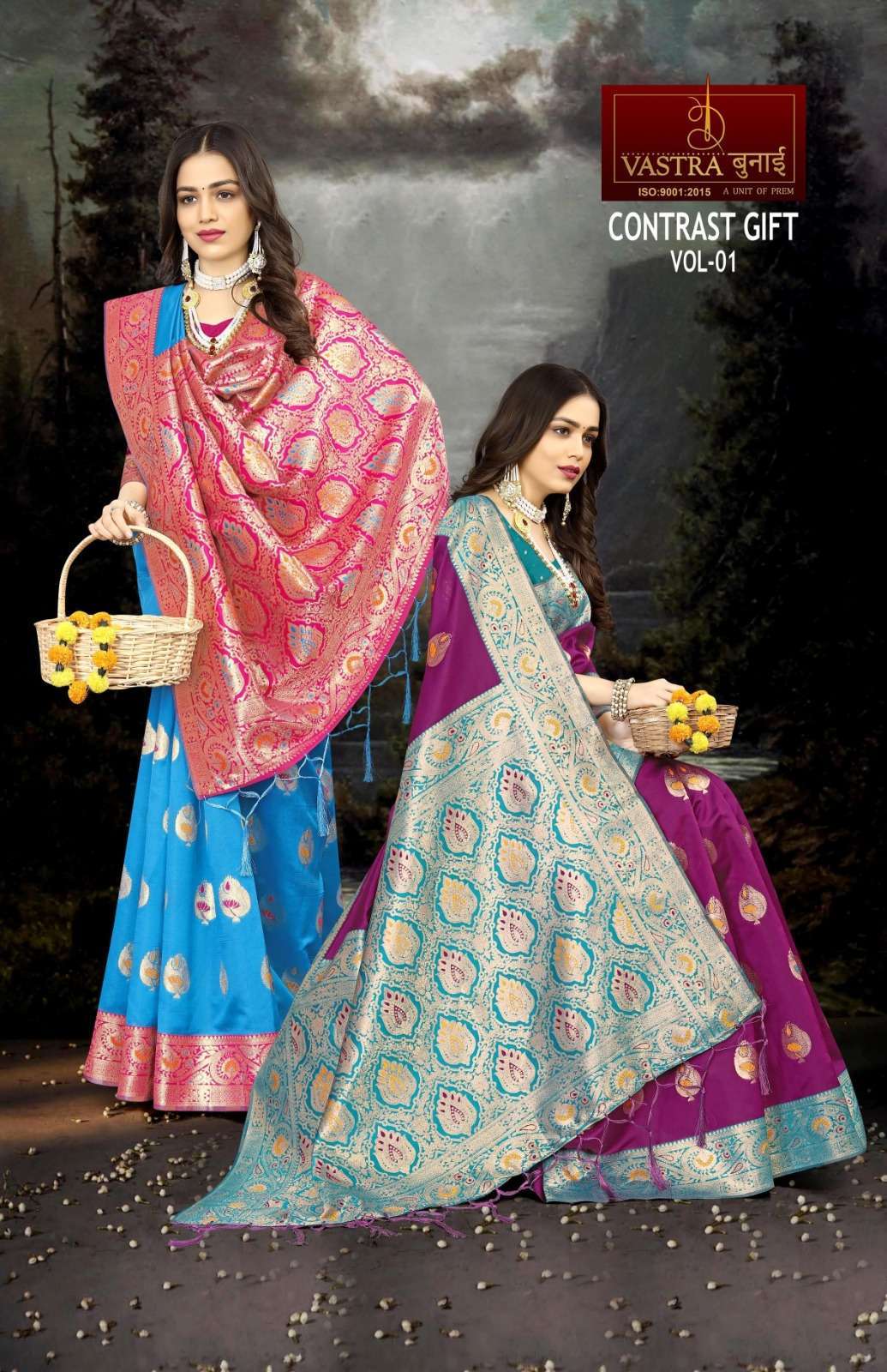 Vastra Bunai CONTRAST GIFT VOL 1 Saree Bulk Sarees India