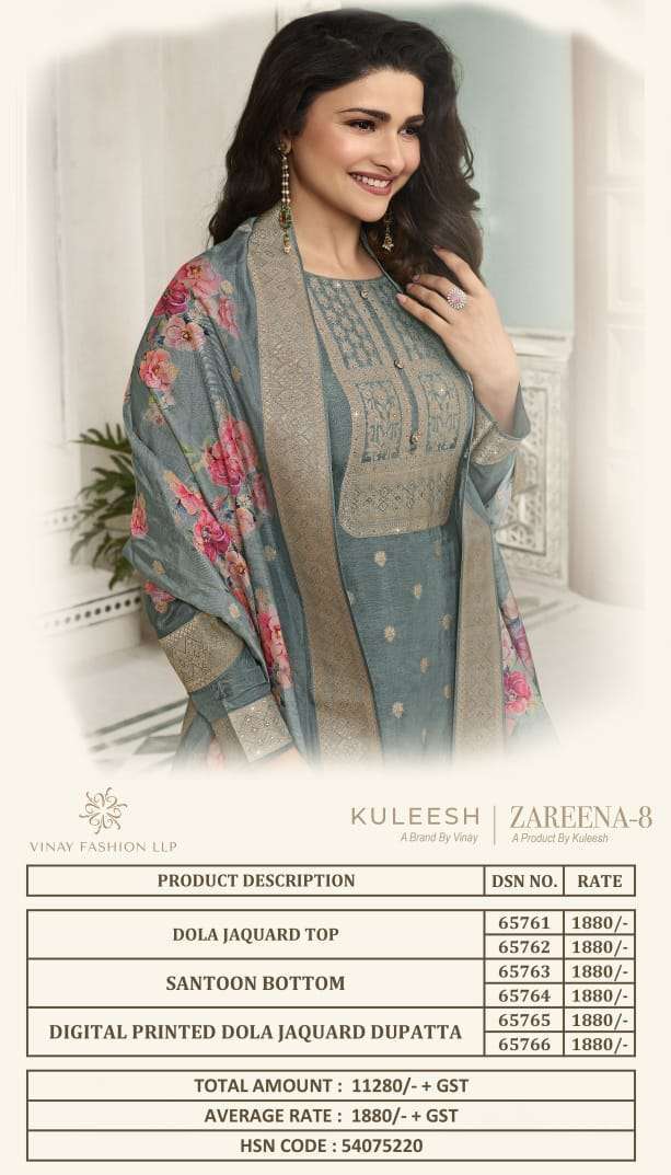 Vinay Kuleesh Zareena Vol 8  Salwar Suits Pakistani Salwar Kameez