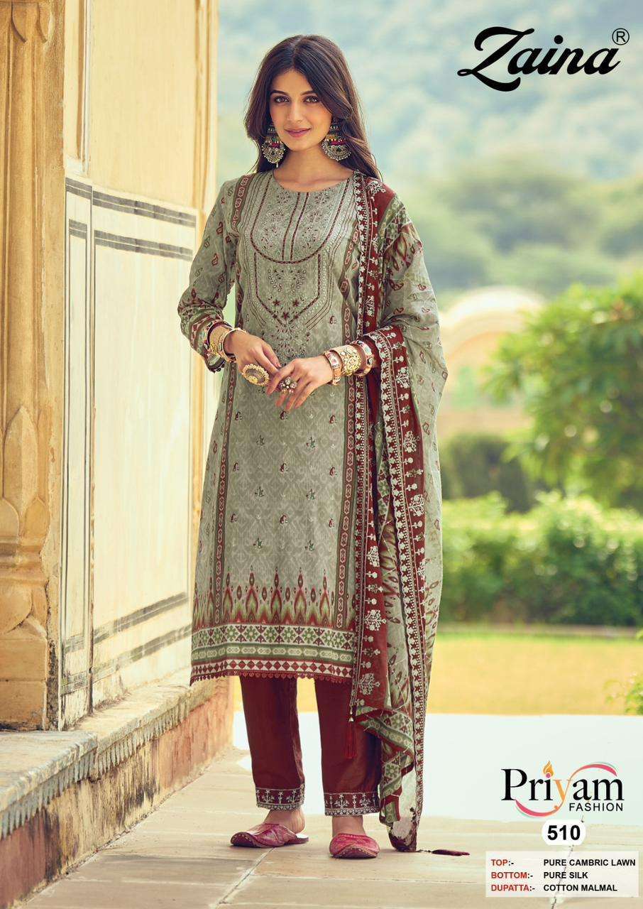 ZAINA FASHION KARACHI PRINT VOL - 2 salwar kameez Pakistani Embroidered Suits