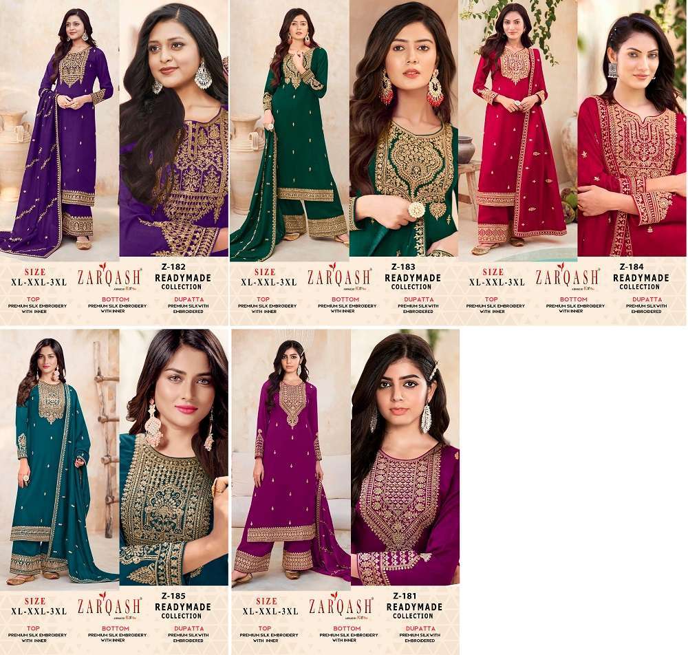 Zarqash Five Star 181 To 185 Pakistani Salwar Suits Branded Salwar Suits at Wholesale Price