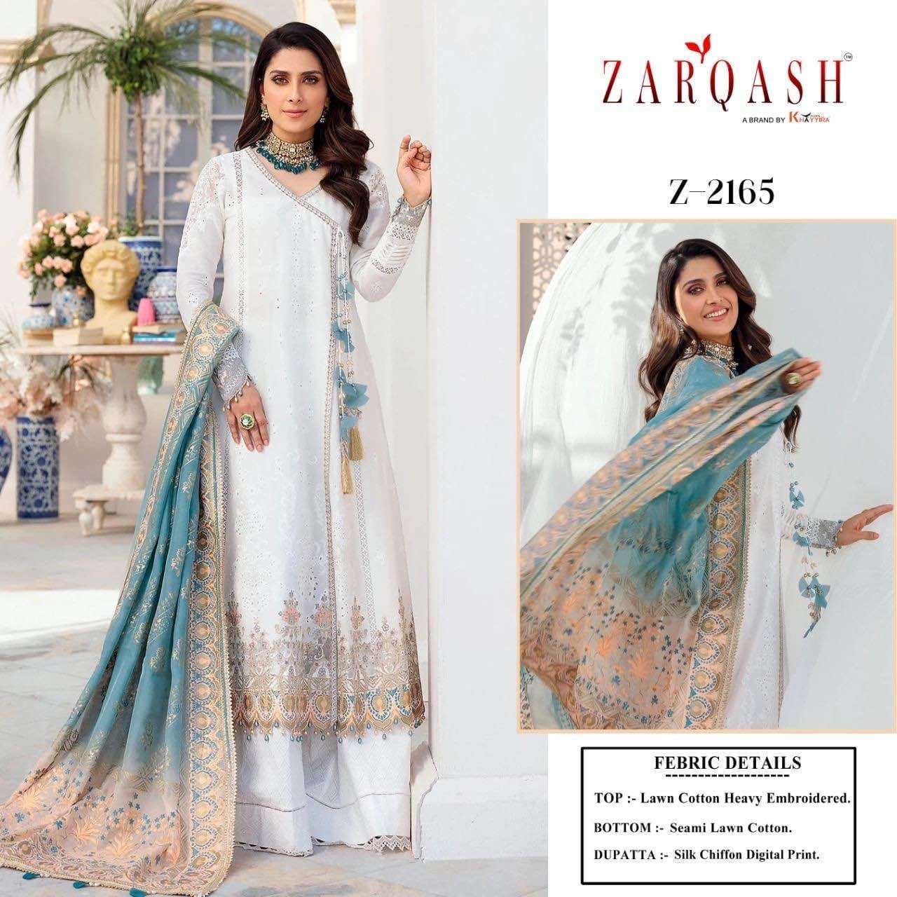 Zarqash Z 2161 To 2165 Cotton Embroidered Salwar Suit Designer Salwar kameez India