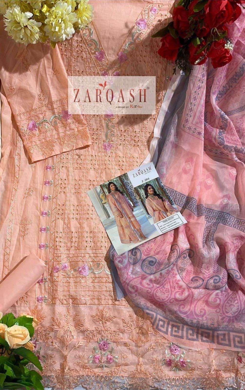Zarqash Z 2161 To 2165 Cotton Embroidered Salwar Suit Designer Salwar kameez India