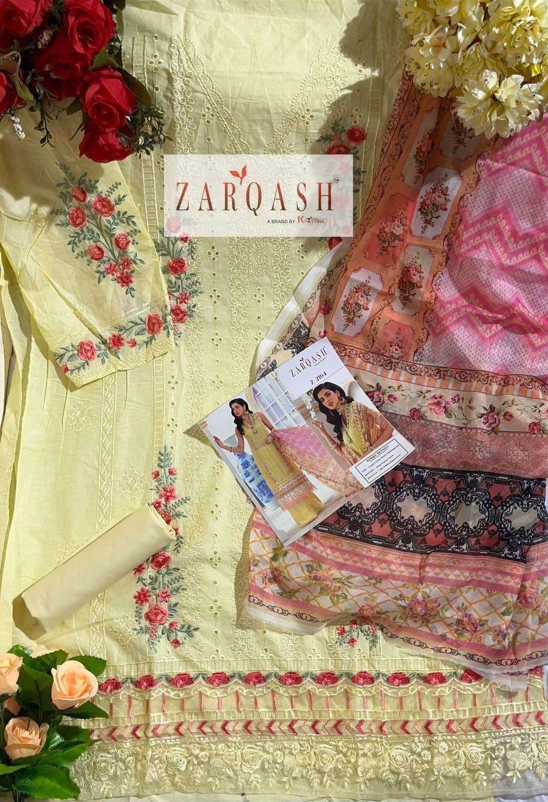 Zarqash Z 2161 To 2165 Cotton Embroidered Salwar Suit Designer Salwar kameez India