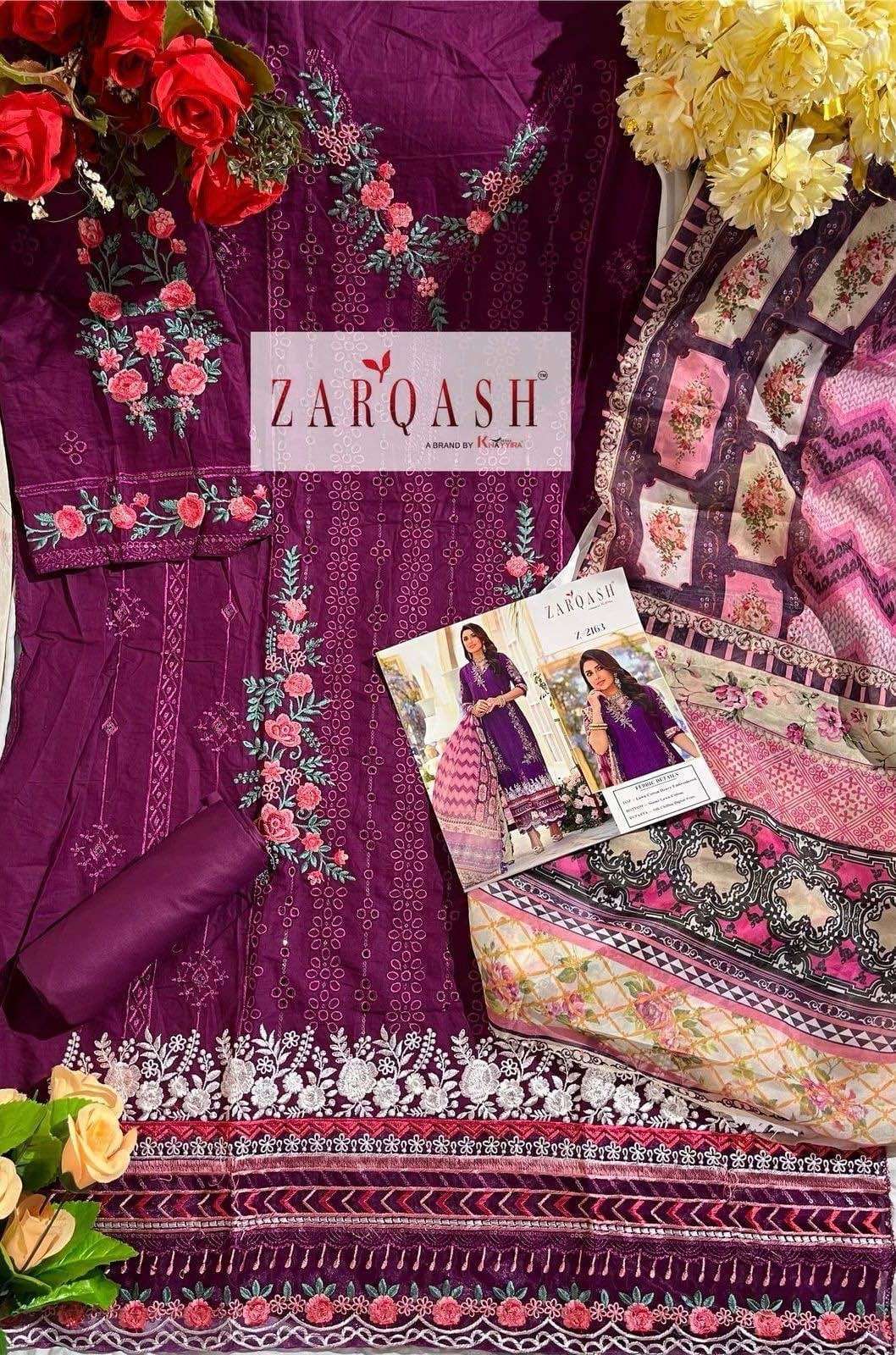 Zarqash Z 2161 To 2165 Cotton Embroidered Salwar Suit Designer Salwar kameez India