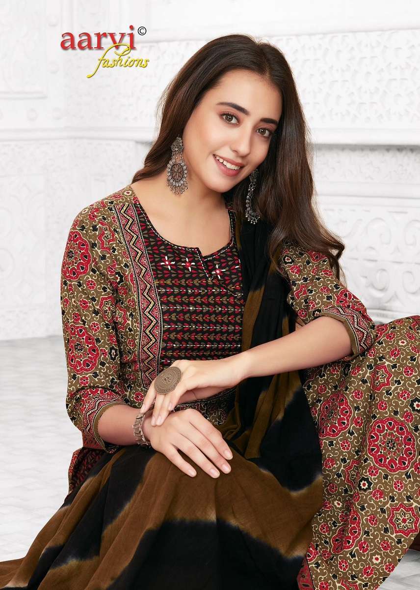 Aarvi Ajrakh Vol 2 Kurti Pant With Dupatta Wholesale kurtis for retailers