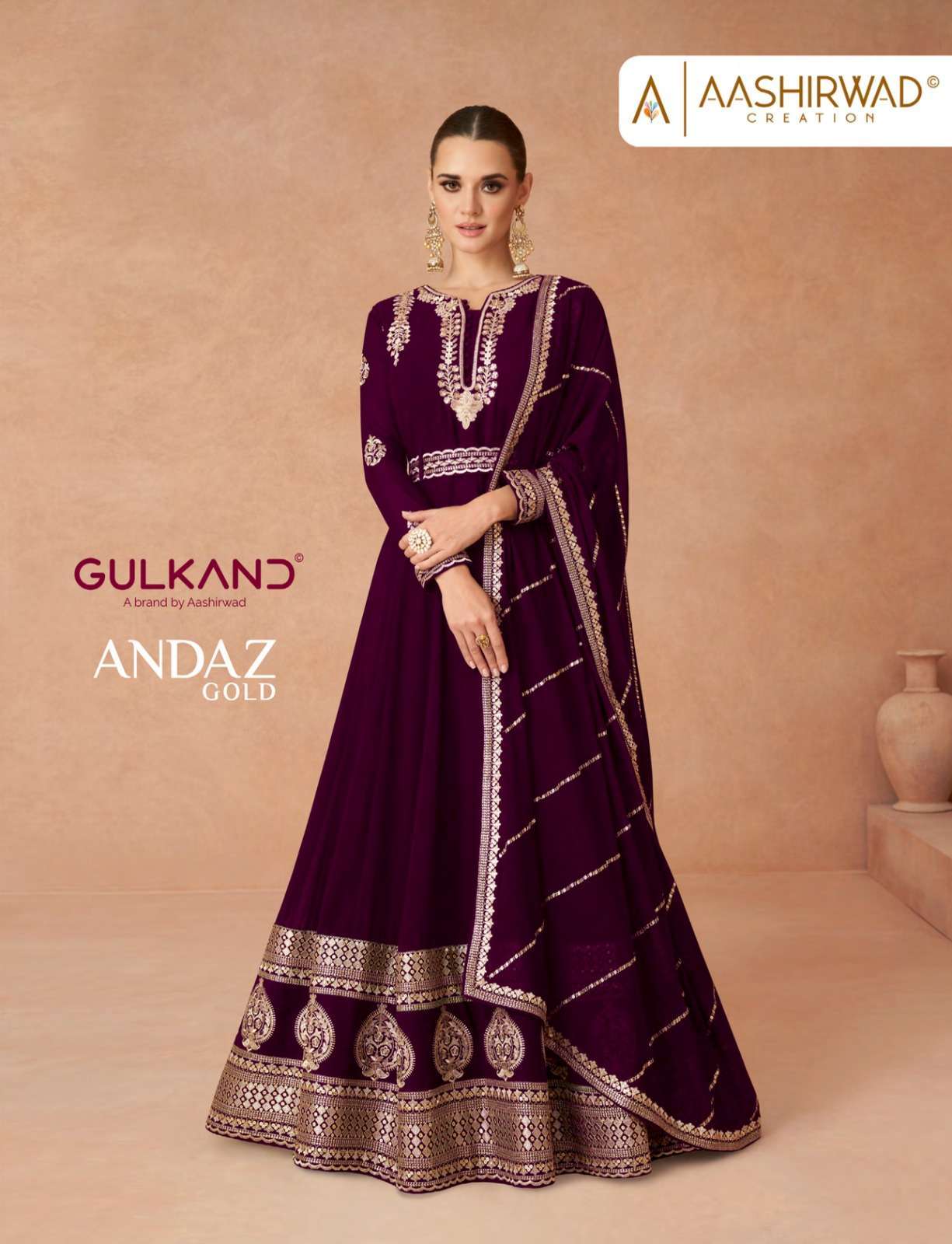 Aashirwad Gulkand ANDAZ GOLD Salwar Kameez Wholesale Rates in Gujarat