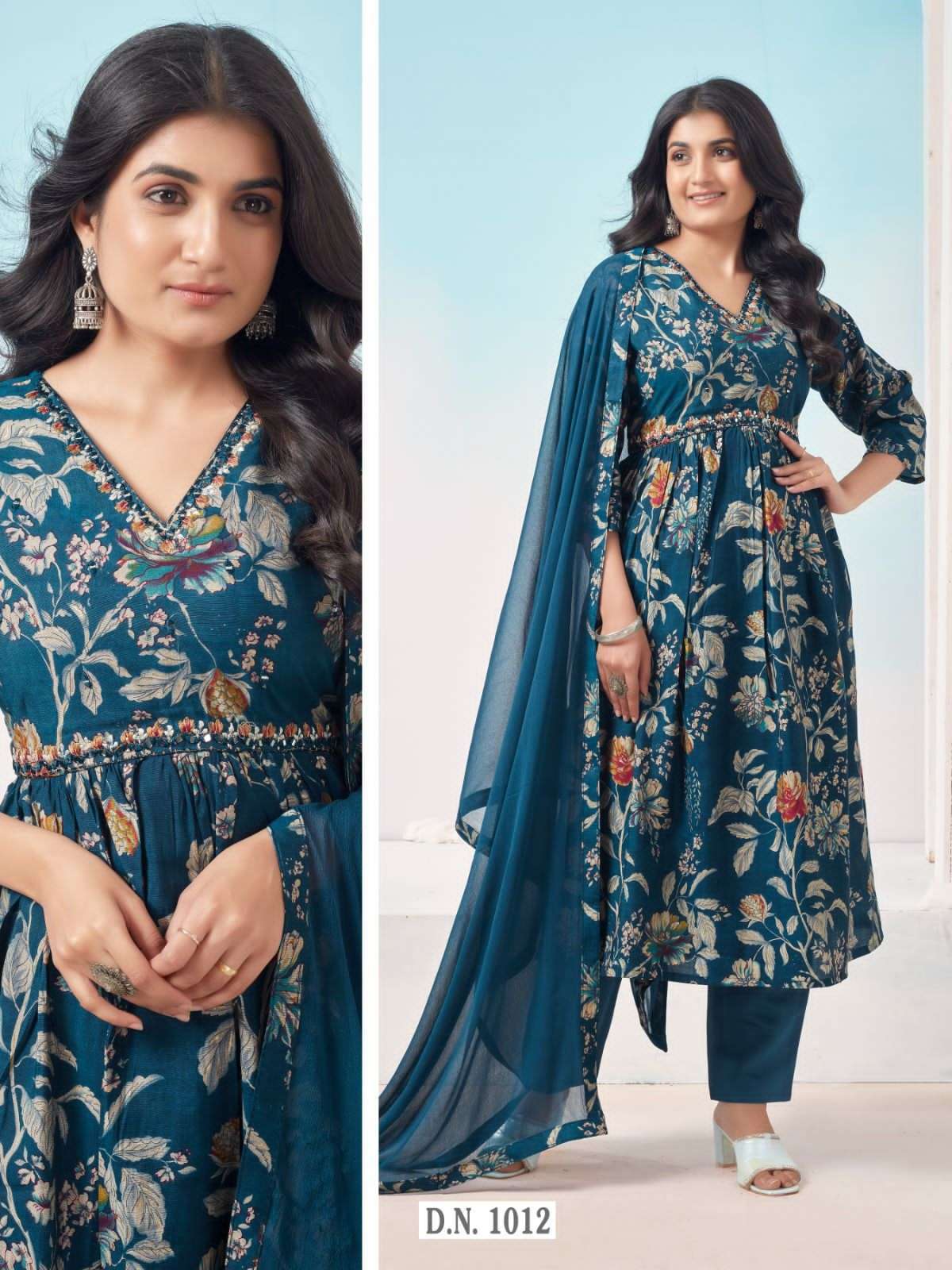 Alia cut Viscose Modal Print With Handwork Kurti Gujarati Kurti Suppliers