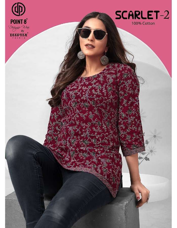 Deeptex Scarlet Vol-2 -Readymade Short Tops Kurti wholesalers in Surat