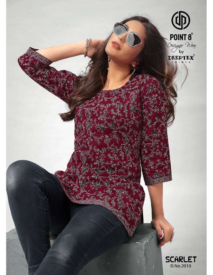 Deeptex Scarlet Vol-2 -Readymade Short Tops Kurti wholesalers in Surat