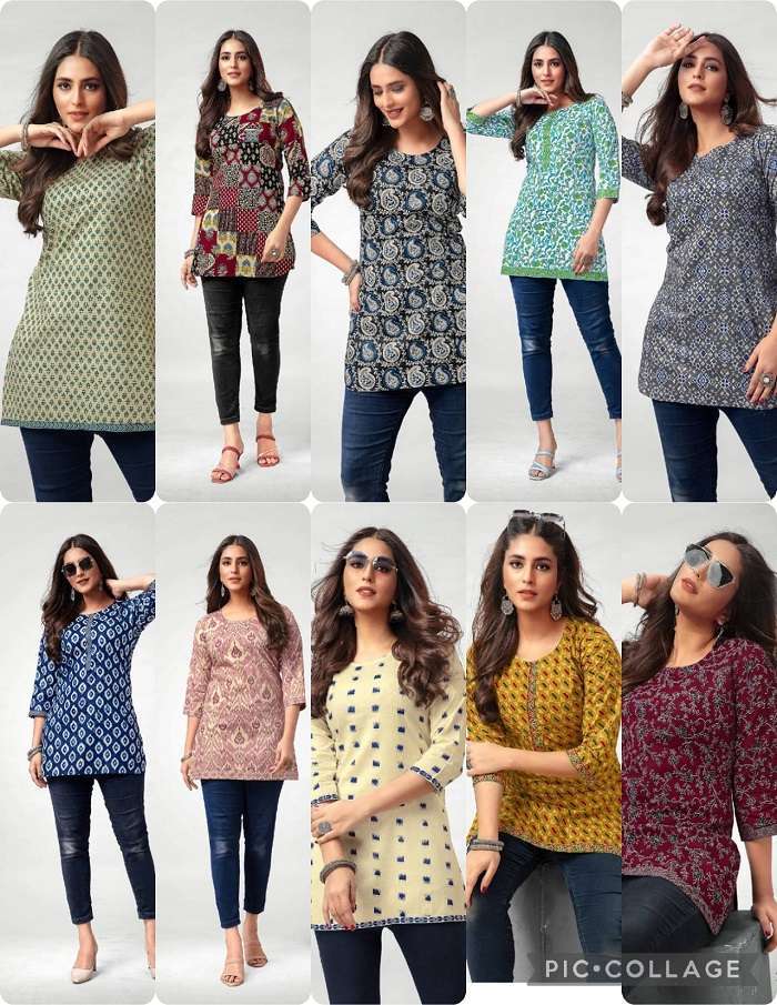 Deeptex Scarlet Vol-2 -Readymade Short Tops Kurti wholesalers in Surat