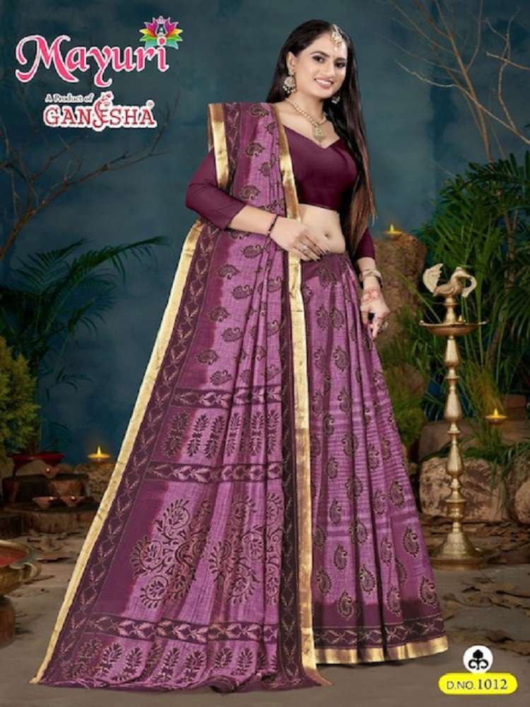 Ganesha Mayuri Cotton Saree With Border Wholesale saree shops in Surat