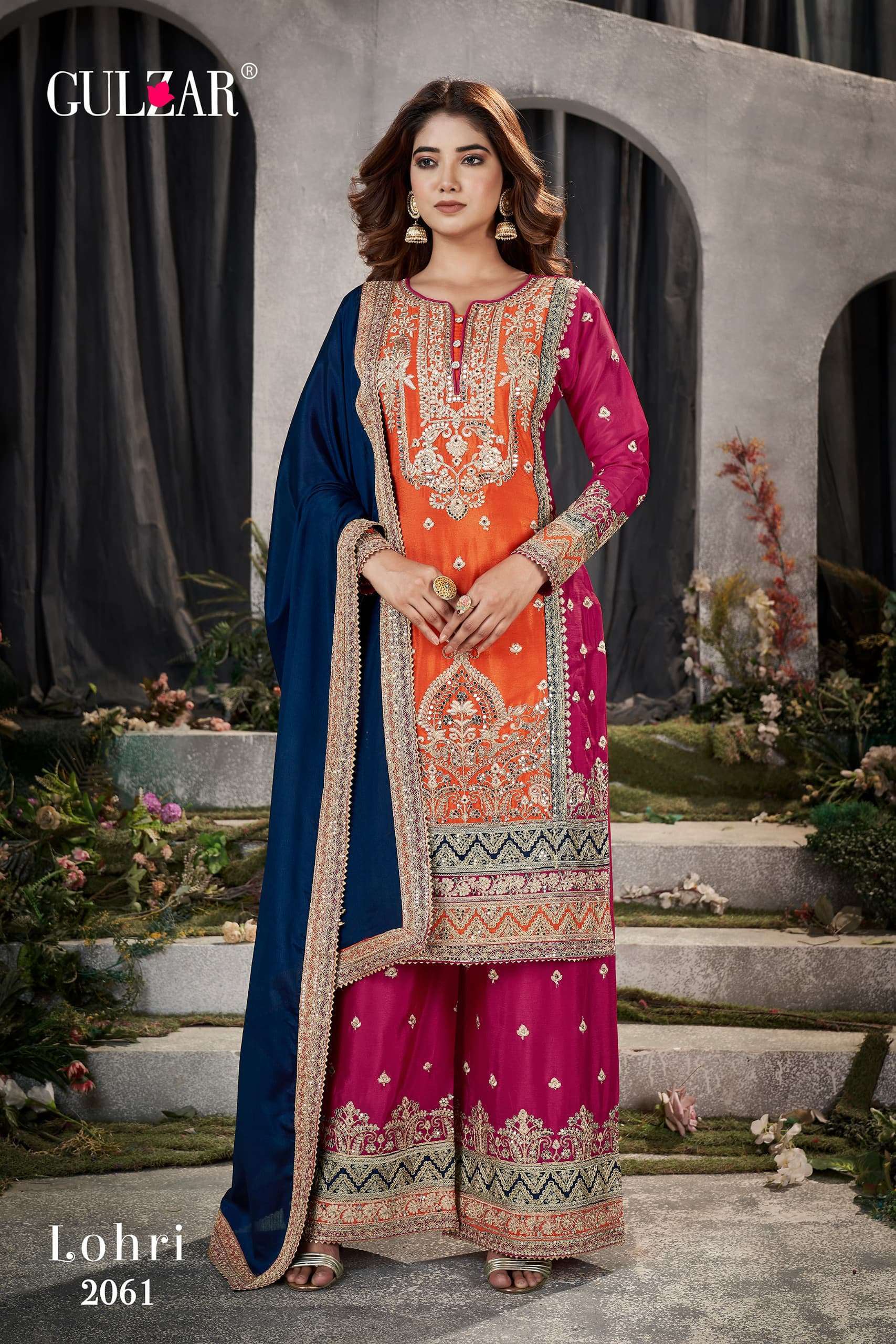 Gulzar Lohir Premium Chinnon Embroidered Salwar Suits manufacturers in Jaipur