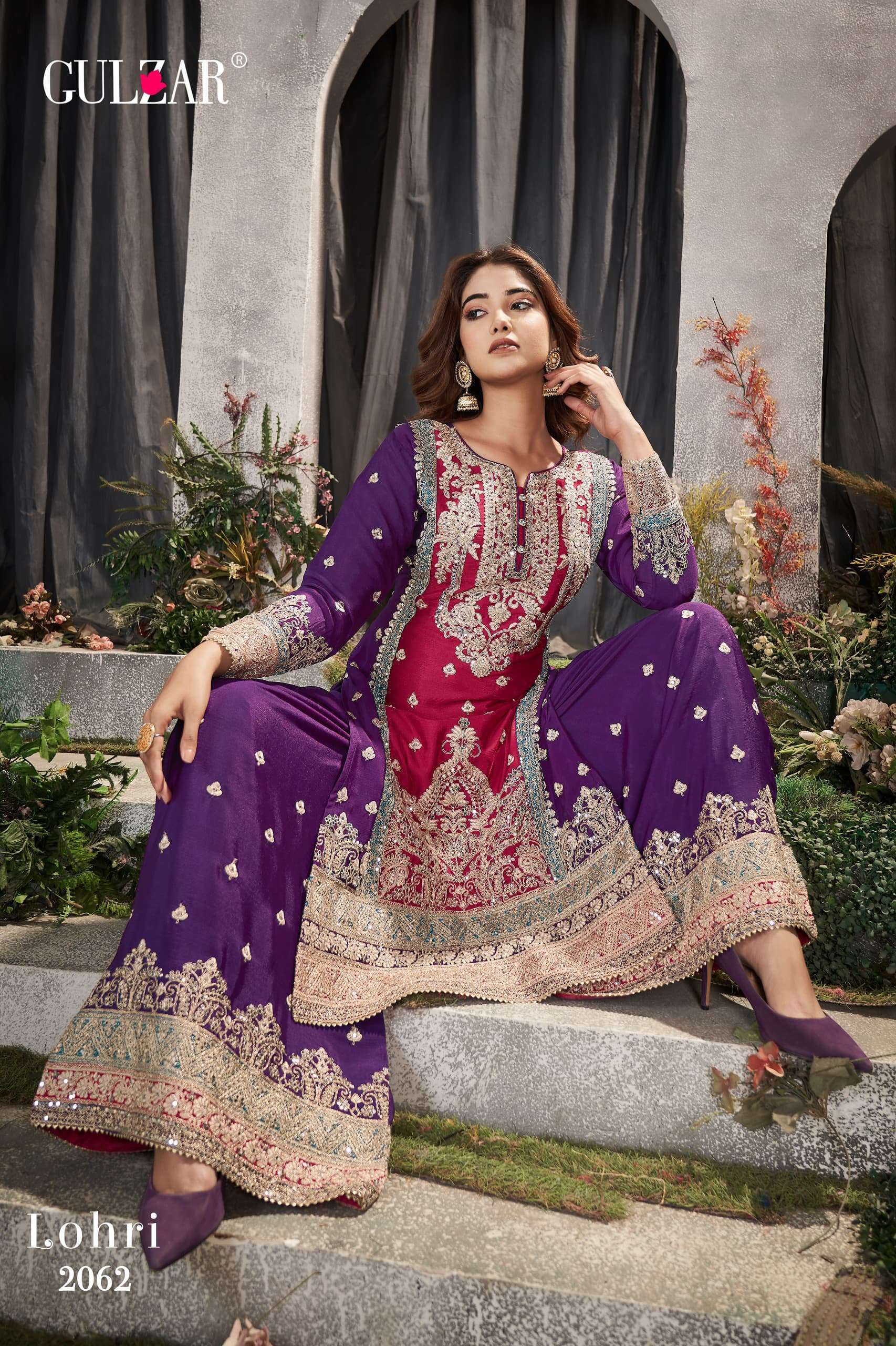 Gulzar Lohir Premium Chinnon Embroidered Salwar Suits manufacturers in Jaipur