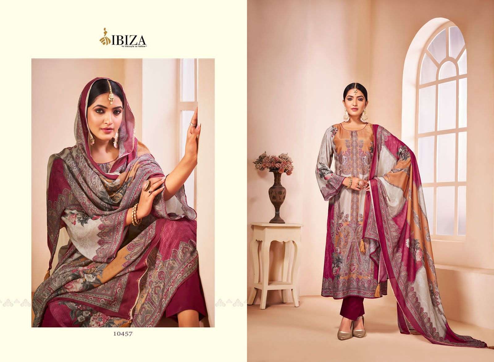 Ibiza Tashi Muslin Digital Printed Designer Pakistani salwar suits manufacturer in Surat