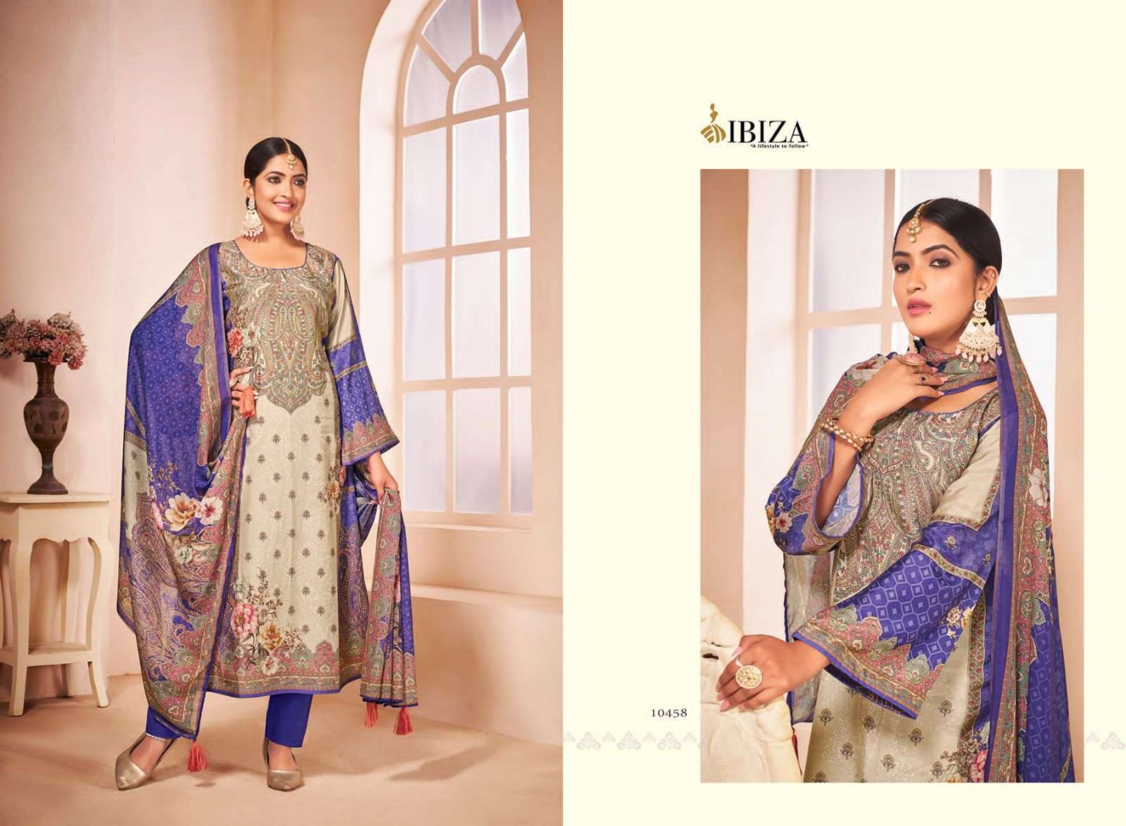 Ibiza Tashi Muslin Digital Printed Designer Pakistani salwar suits manufacturer in Surat
