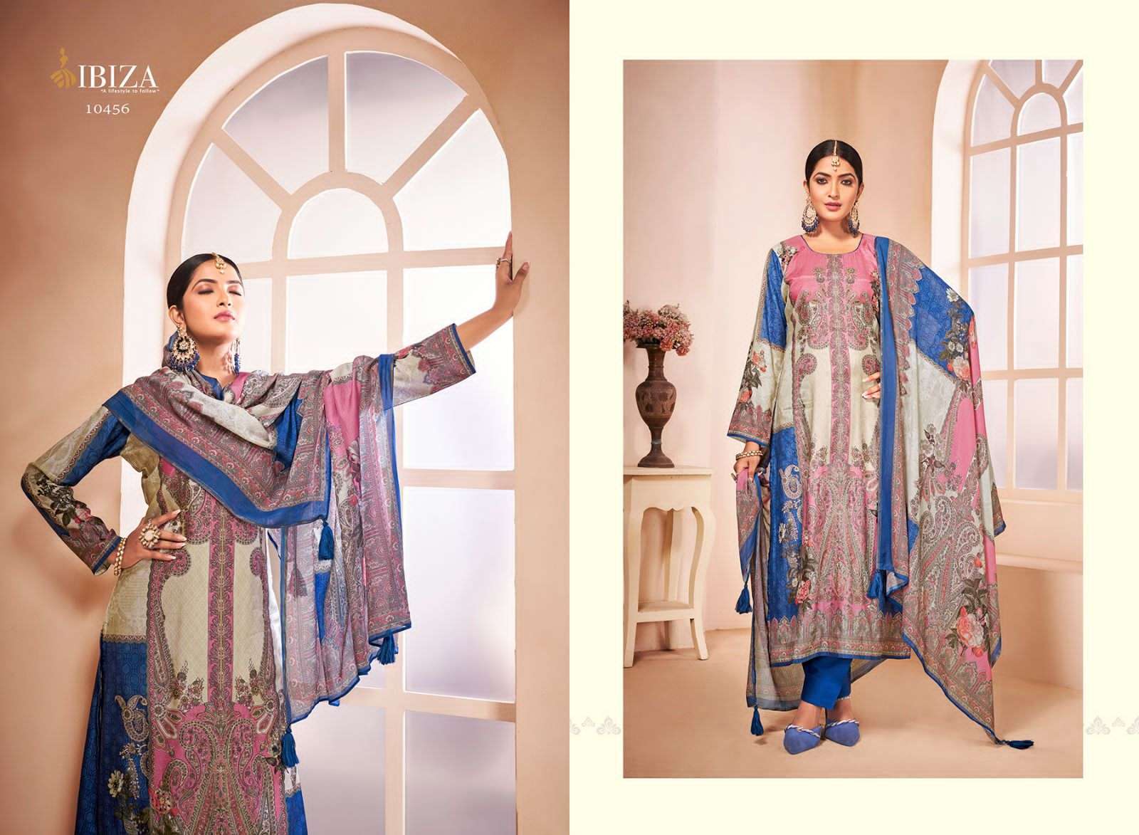 Ibiza Tashi Muslin Digital Printed Designer Pakistani salwar suits manufacturer in Surat