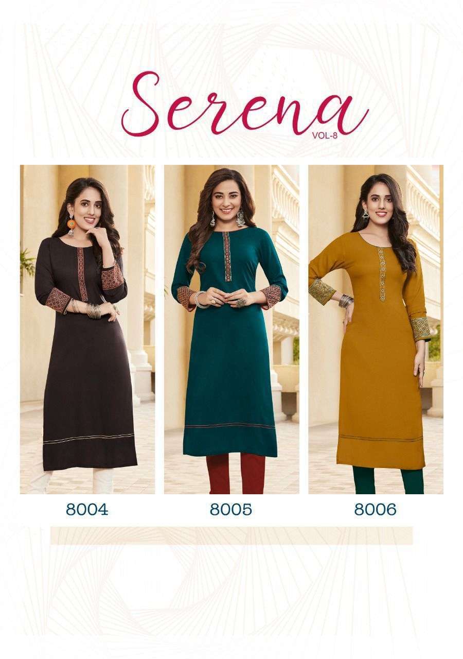  Ladies Flavour Serena vol-8 Kurti wholesalers in Ahmedabad