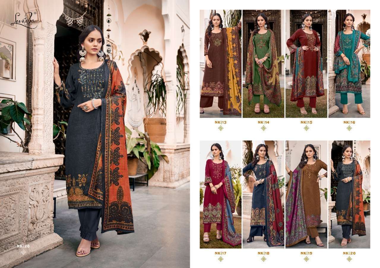 Levisha Nikhaar Pure Pashmina Dress Material Bulk clothes shopping